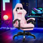 Cadeira Gamer Ergonomica Rosa com Apoio
