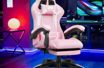 Cadeira Gamer Ergonomica Rosa com Apoio