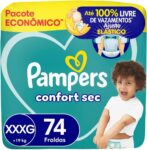 Fraldas Pampers Confort Sec XXXG 74 Unidades