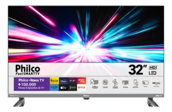Smart TV 32" Philco com Roku e Dolby Audio