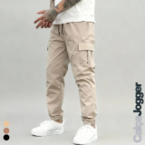Calça Jogger Cargo Masculina em Sarja