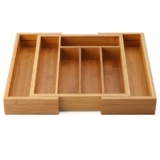 Porta Talheres Extensível em Bambu